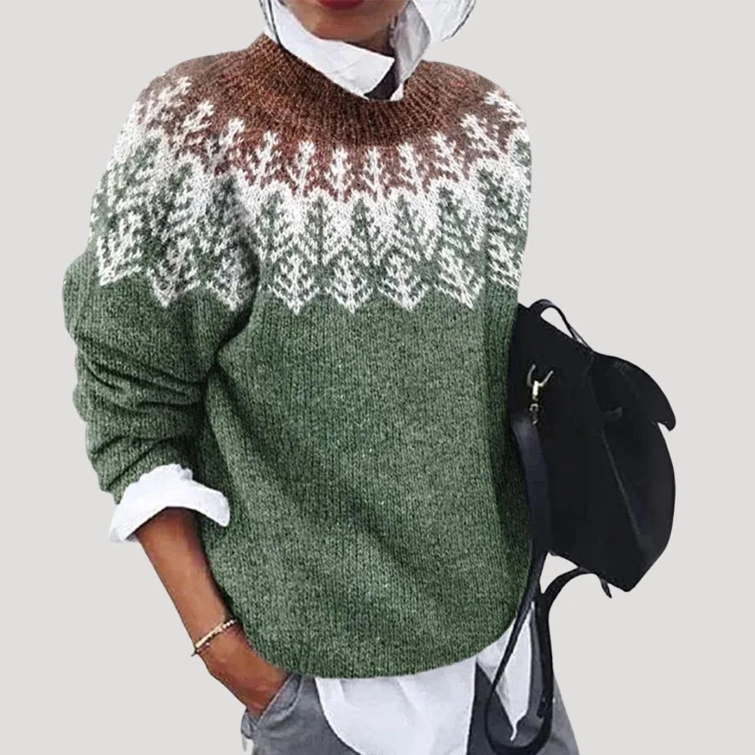 Christmas Sweater Fair Isle Yoke Regular Fit