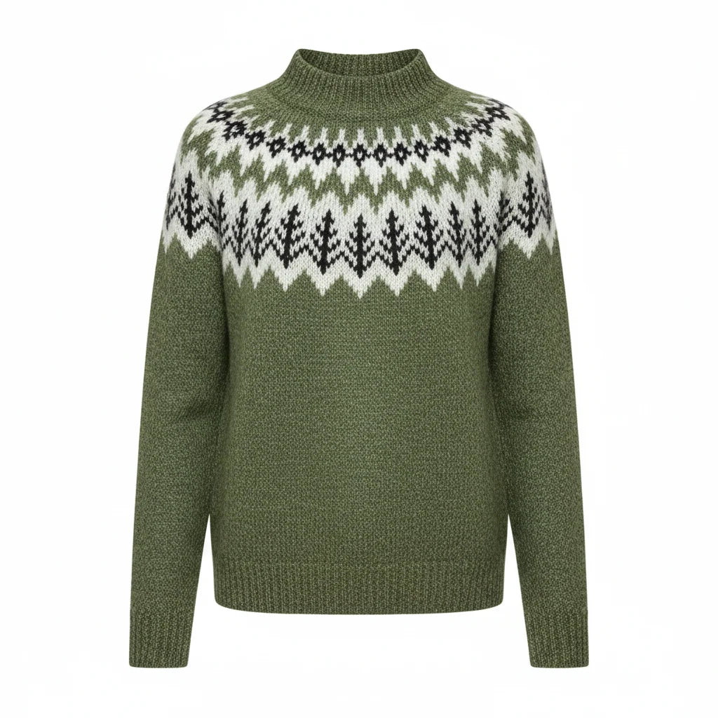 Christmas Sweater Fair Isle Yoke Regular Fit