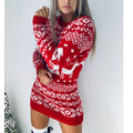Christmas Sweater Soft Knit Reindeer Pattern Machine Washable