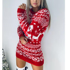 Christmas Sweater Soft Knit Reindeer Pattern Machine Washable