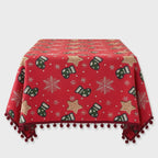 Christmas Tablecloth Festive Snowflake & Stockings Multiple Sizes