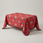 Christmas Tablecloth Festive Snowflake & Stockings Multiple Sizes