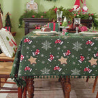Christmas Tablecloth Festive Snowflake & Stockings Multiple Sizes