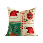 Christmas Throw Pillow 18x18 Microfiber Removable Cover Patchwork Print