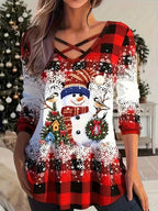 Christmas Top Long Sleeve Loose Fit