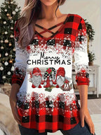Christmas Top Long Sleeve Loose Fit