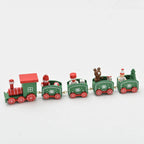 Christmas Train Decoration Set Durable Wooden Tabletop Accent
