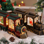 Christmas Train Lantern Moving Santa & Warm Ambient Light