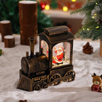 Christmas Train Lantern Moving Santa & Warm Ambient Light