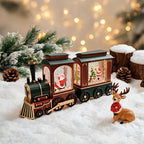 Christmas Train Lantern Moving Santa & Warm Light