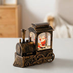 Christmas Train Light Snow Globe Santa & Snowman Figures