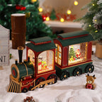 Christmas Train Light Snow Globe Santa & Snowman Figures