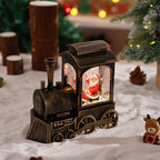 Christmas Train Light Snow Globe Santa & Snowman Figures