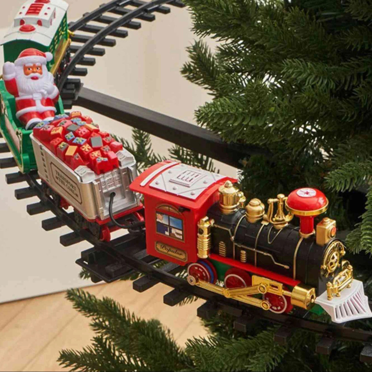 Christmas Train Ornament Battery-Powered Light & Sound