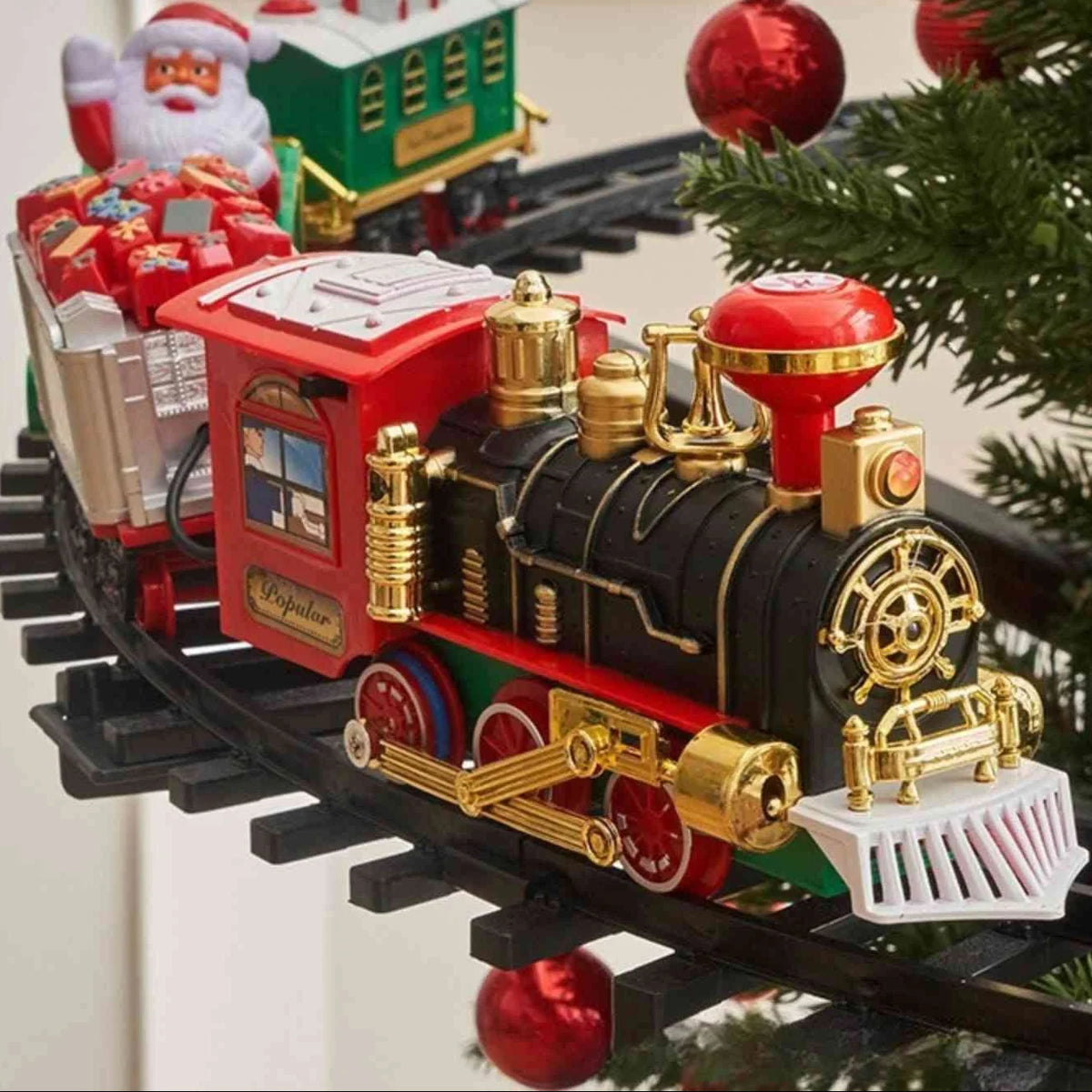 Christmas Train Ornament Battery-Powered Light & Sound