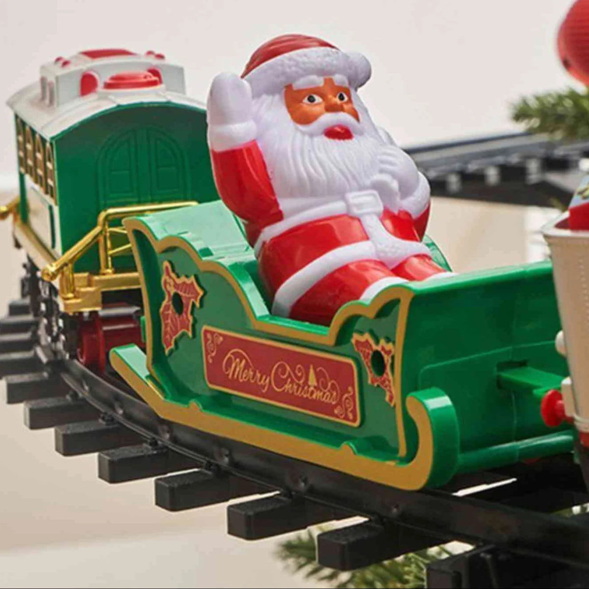Christmas Train Ornament Battery-Powered Light & Sound