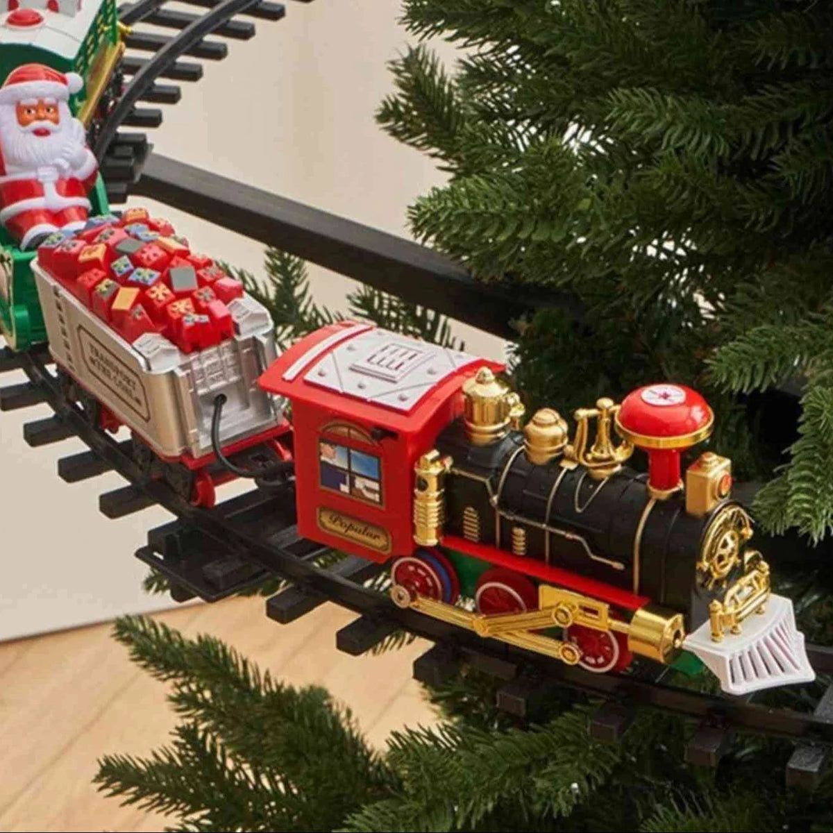 Christmas Train Ornament Battery-Powered Light & Sound