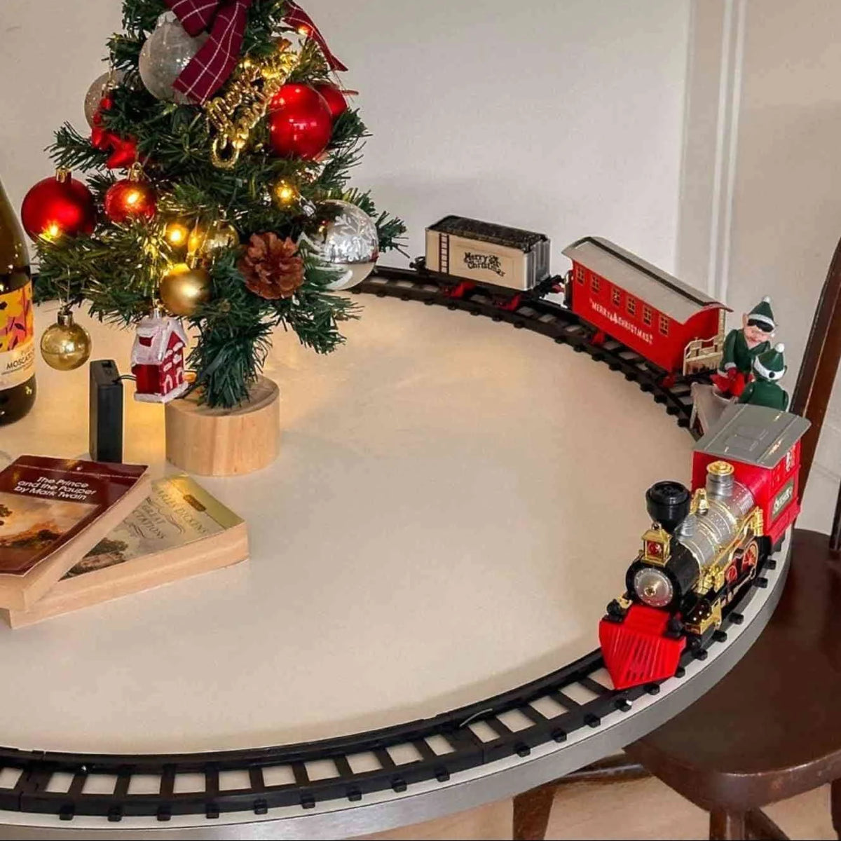 Christmas Train Ornament Battery-Powered Light & Sound