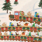 Christmas Train Paper Mantel Decor Santa & Animal Figures