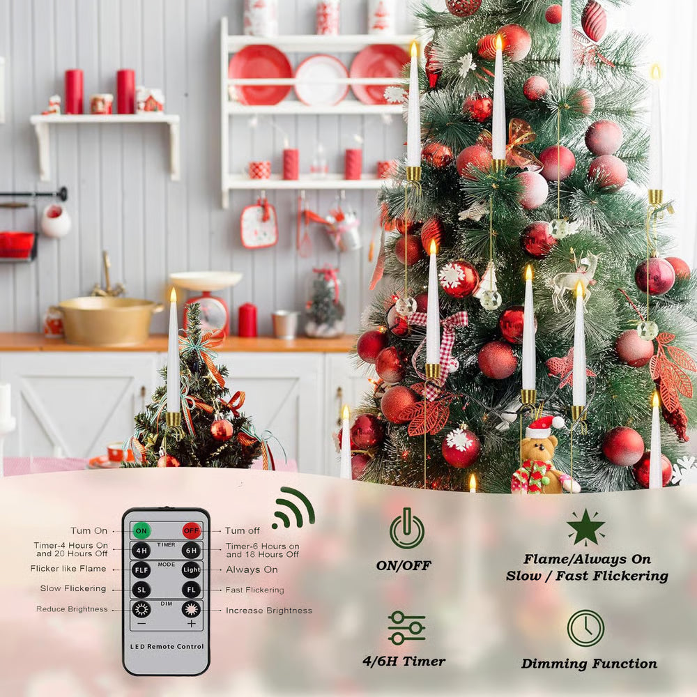 Christmas Tree Candle Lights Battery-Powered Remote & Timer