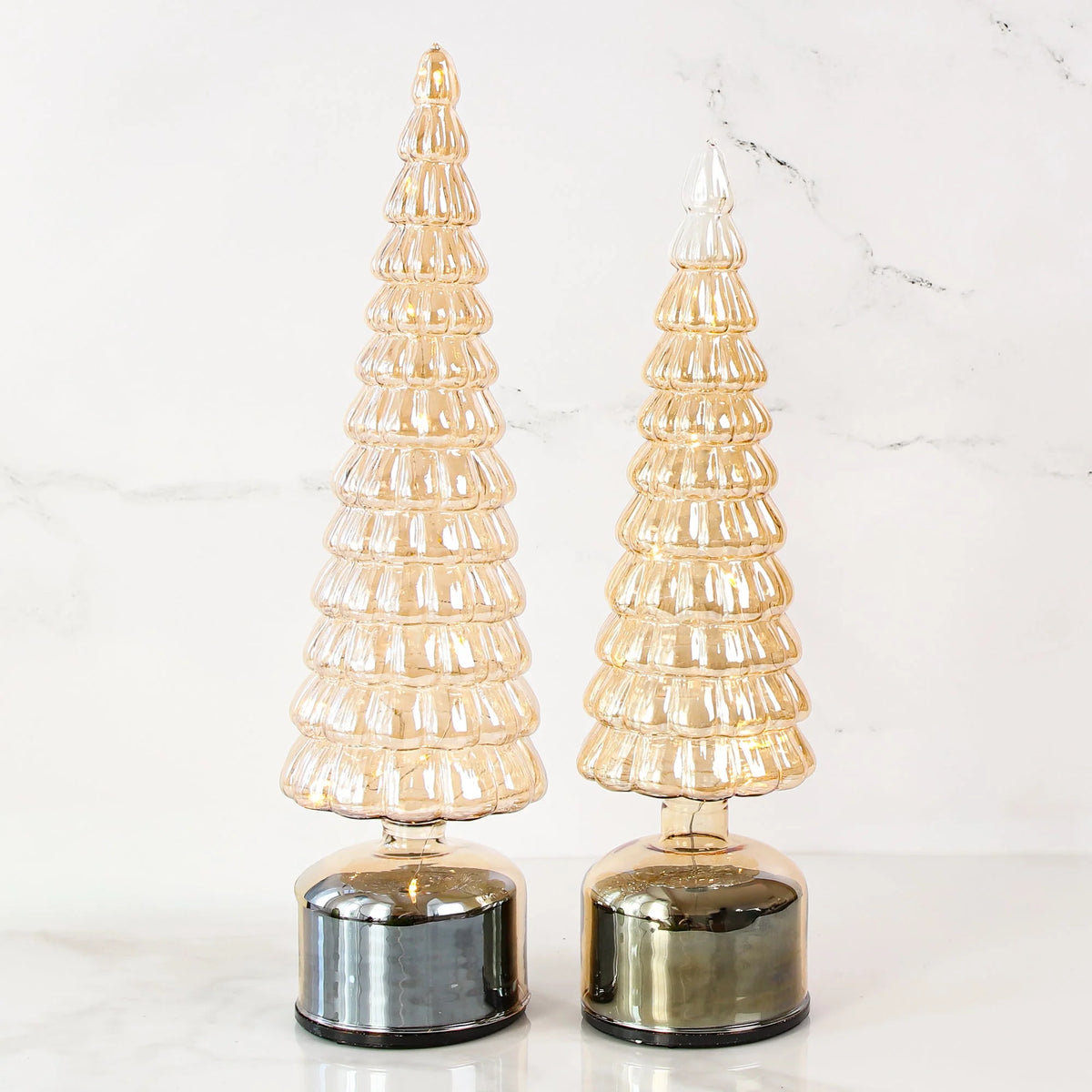 Christmas Tree Champagne Glass Rotating Warm White LEDs
