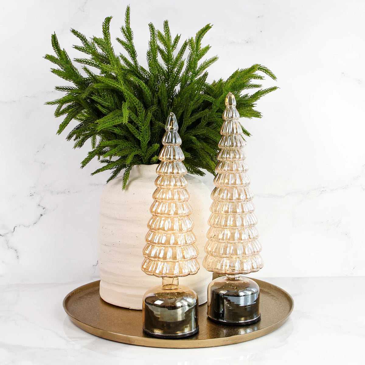 Christmas Tree Champagne Glass Rotating Warm White LEDs