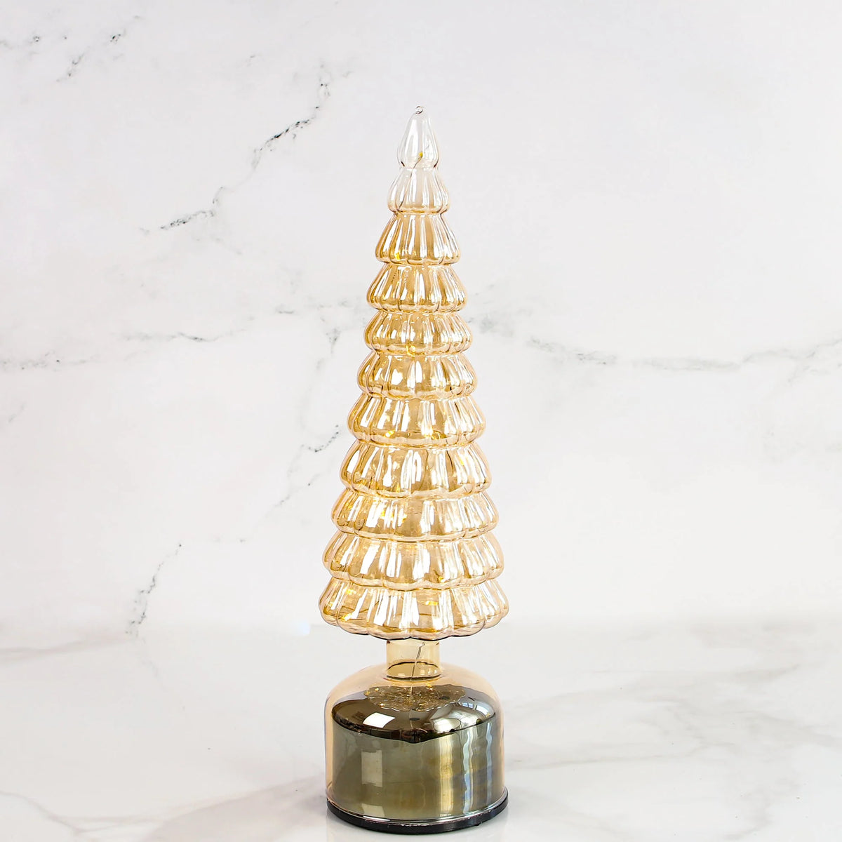 Christmas Tree Champagne Glass Rotating Warm White LEDs