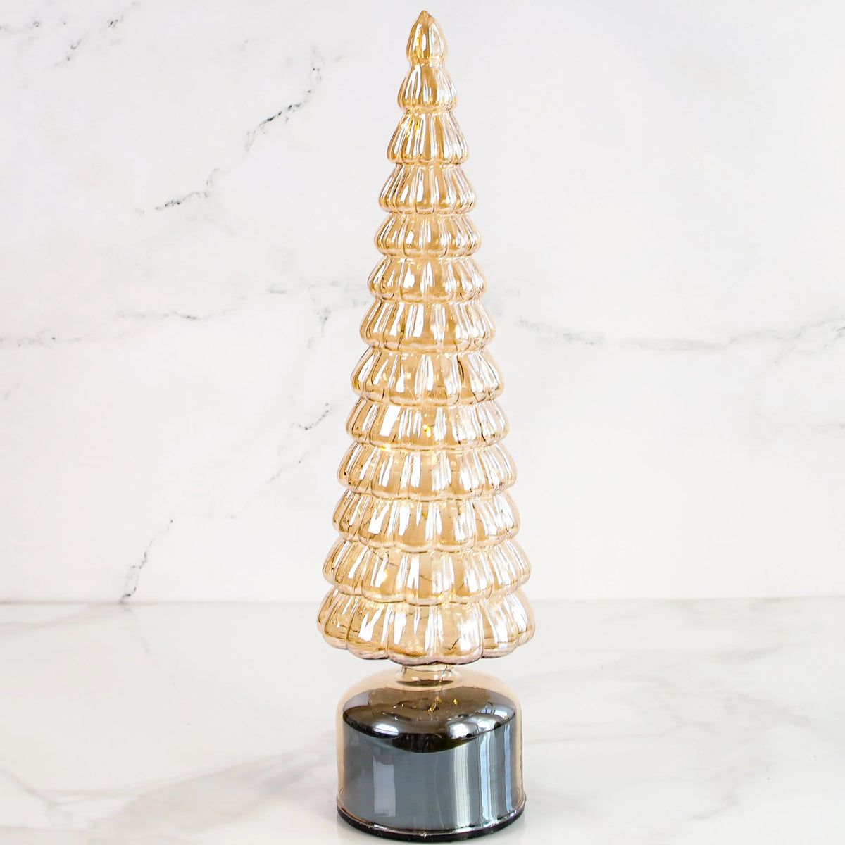 Christmas Tree Champagne Glass Rotating Warm White LEDs
