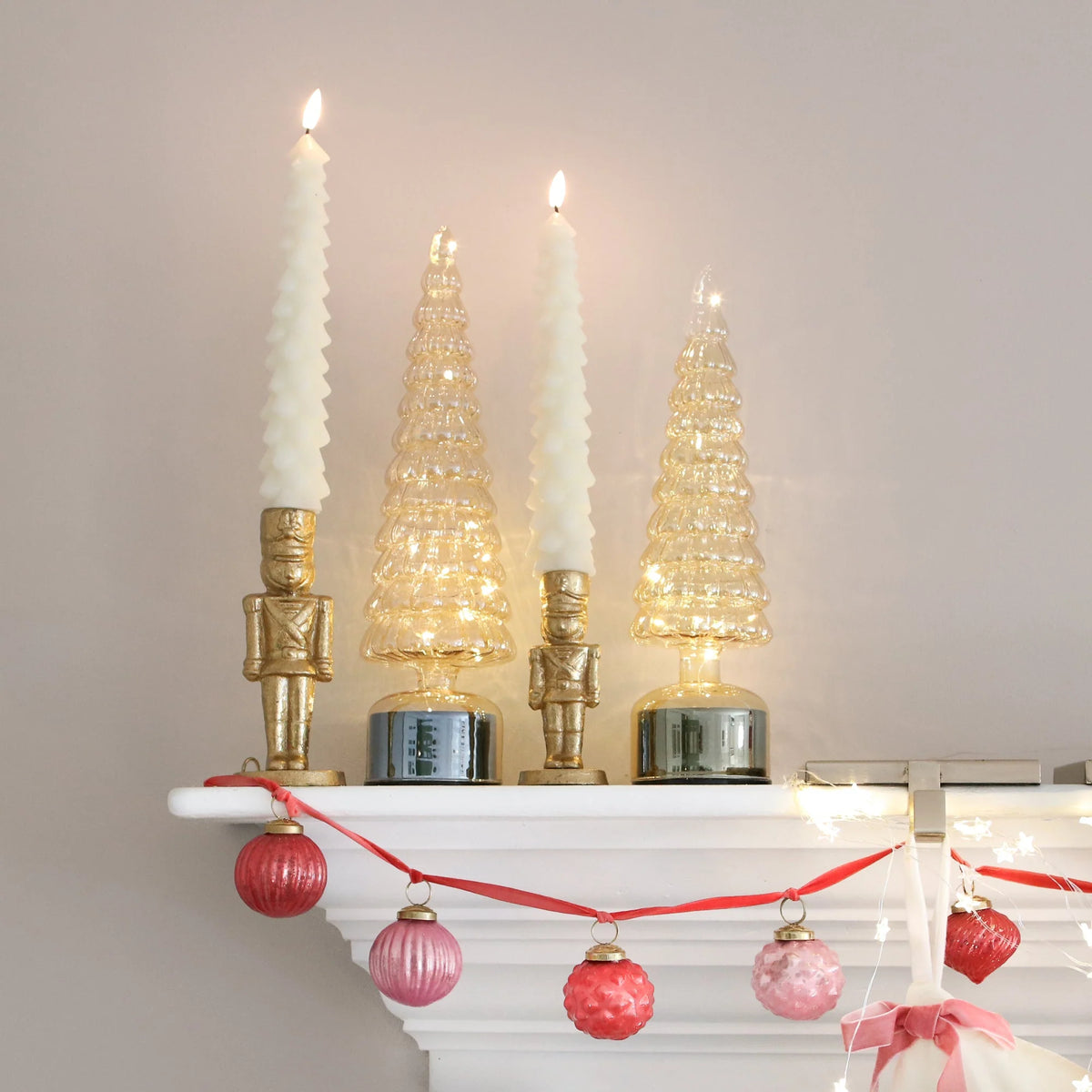 Christmas Tree Champagne Glass Rotating Warm White LEDs