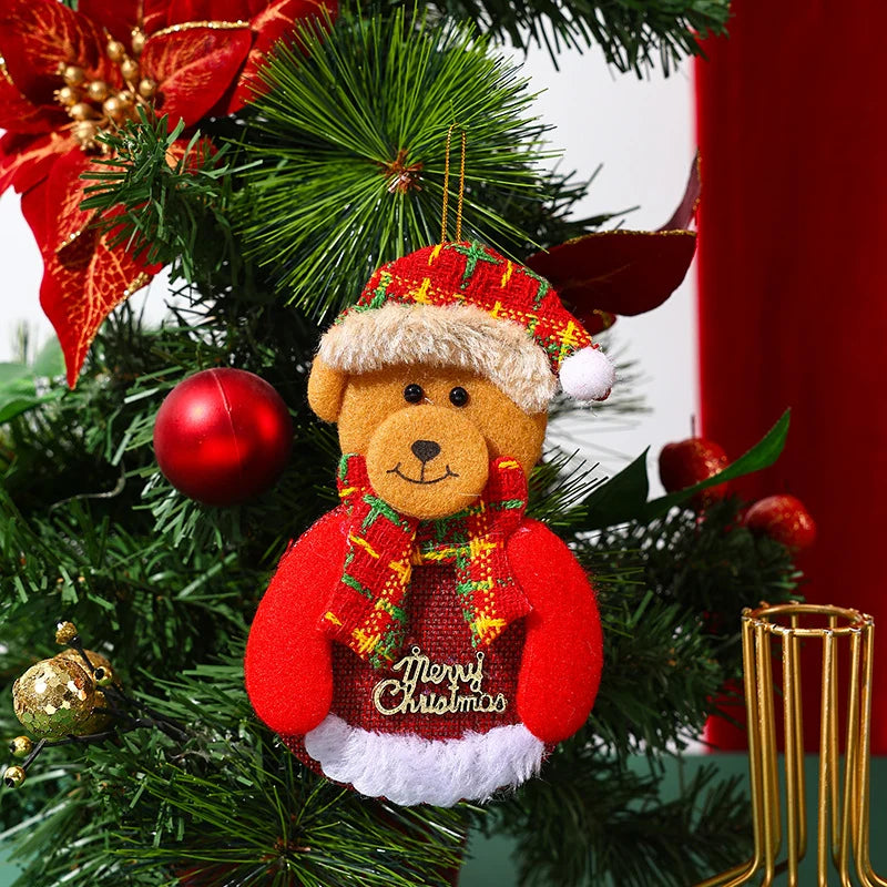 Christmas Tree Ornament Felt Reindeer Red Scarf Hanging Rope