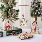 Christmas Tree Ornament Handcrafted Wood Santa