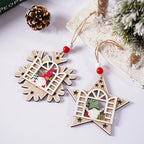 Christmas Tree Ornament Handcrafted Wood Santa