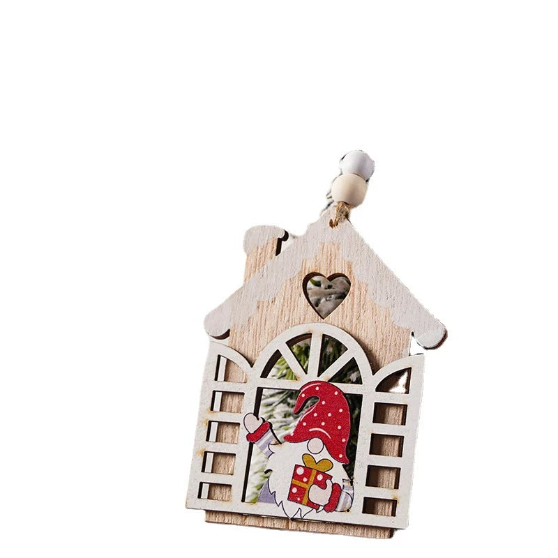 Christmas Tree Ornament Handcrafted Wood Santa