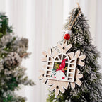 Christmas Tree Ornament Handcrafted Wood Santa