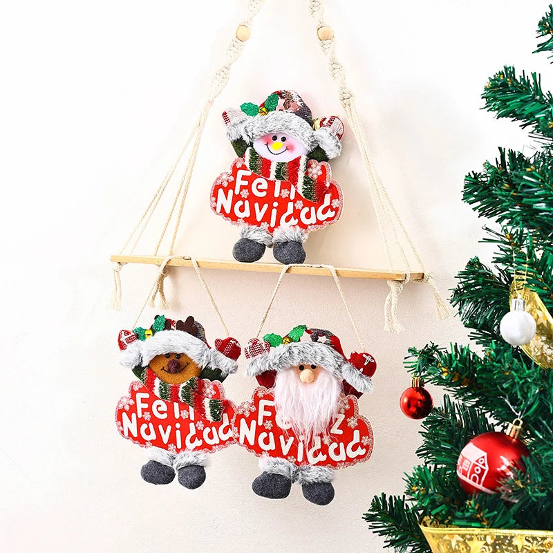 Christmas Tree Ornament Handmade Snowman Durable Fabric Hanging Loop