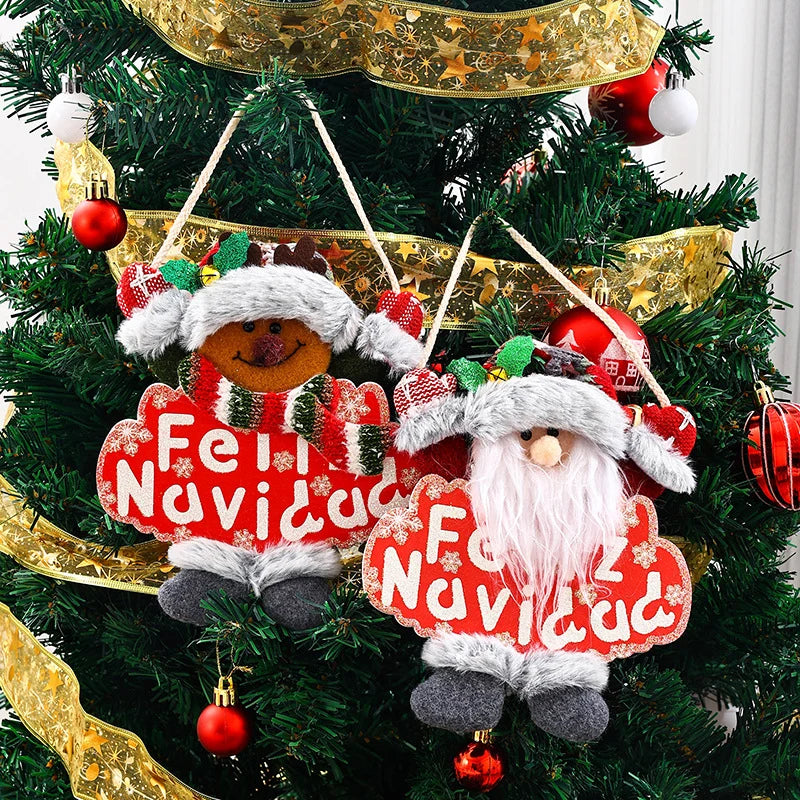 Christmas Tree Ornament Handmade Snowman Durable Fabric Hanging Loop