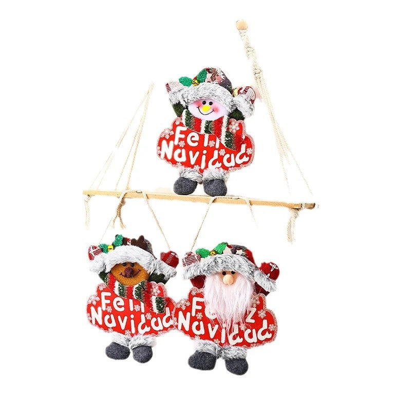 Christmas Tree Ornament Handmade Snowman Durable Fabric Hanging Loop