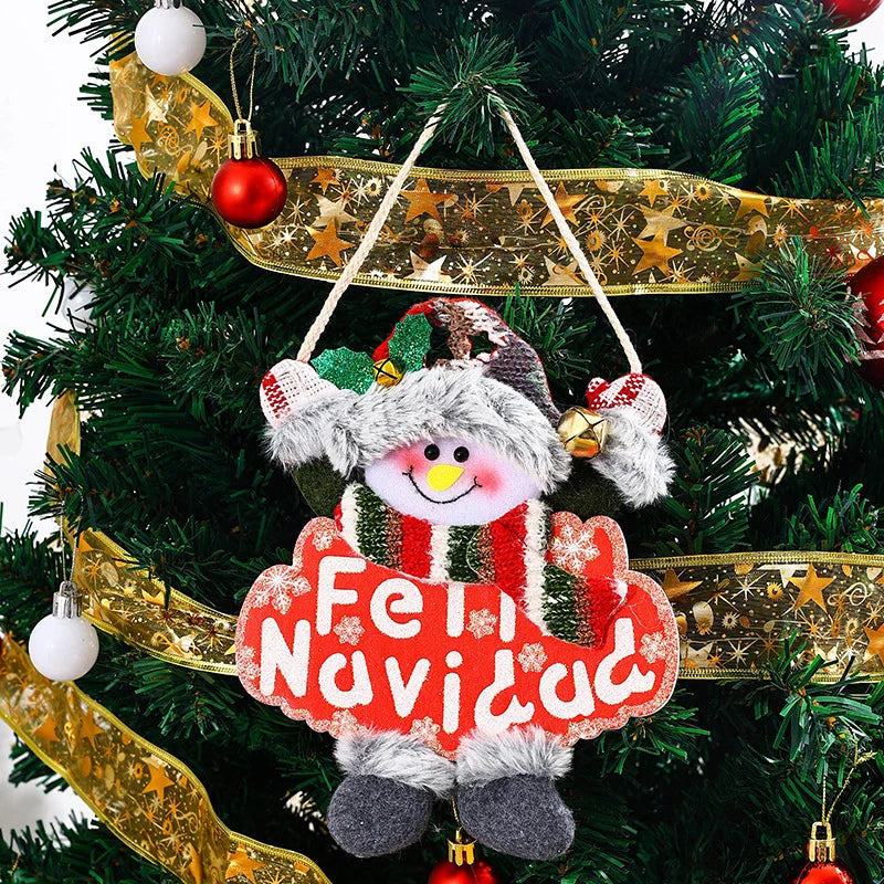 Christmas Tree Ornament Handmade Snowman Durable Fabric Hanging Loop
