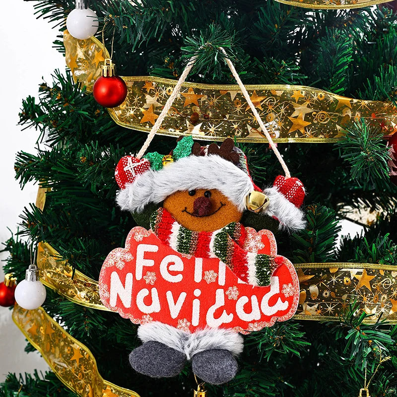 Christmas Tree Ornament Handmade Snowman Durable Fabric Hanging Loop