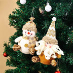 Christmas Tree Ornament Plush Snowman Soft Fabric Hanger
