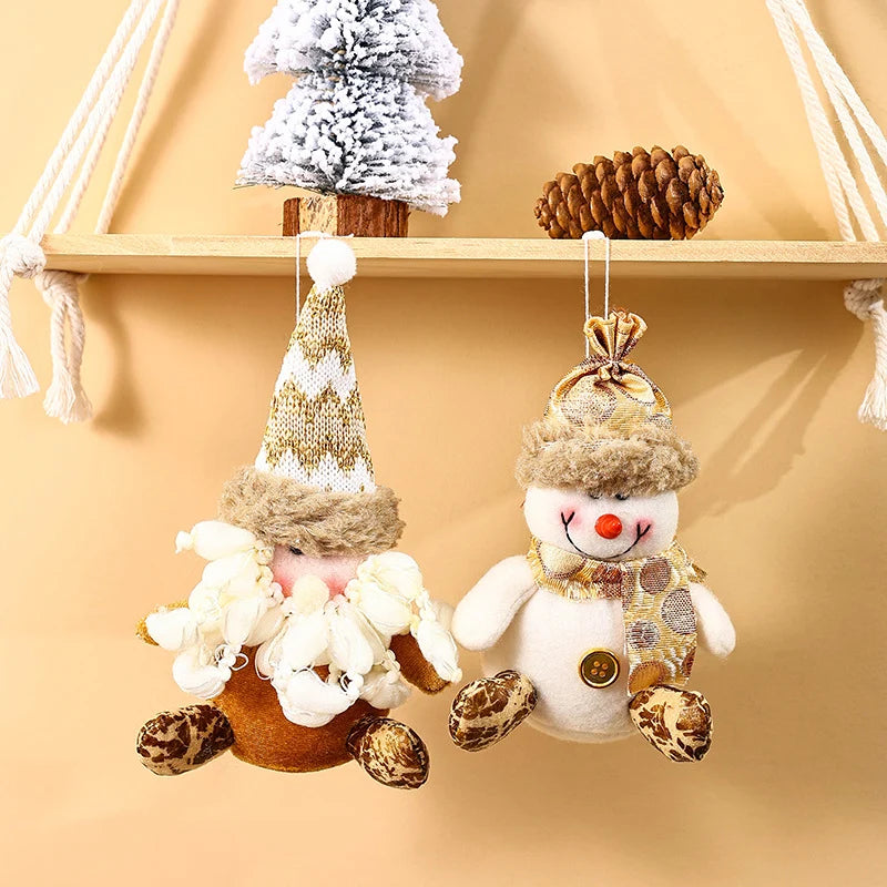 Christmas Tree Ornament Plush Snowman Soft Fabric Hanger