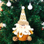 Christmas Tree Ornament Plush Snowman Soft Fabric Hanger