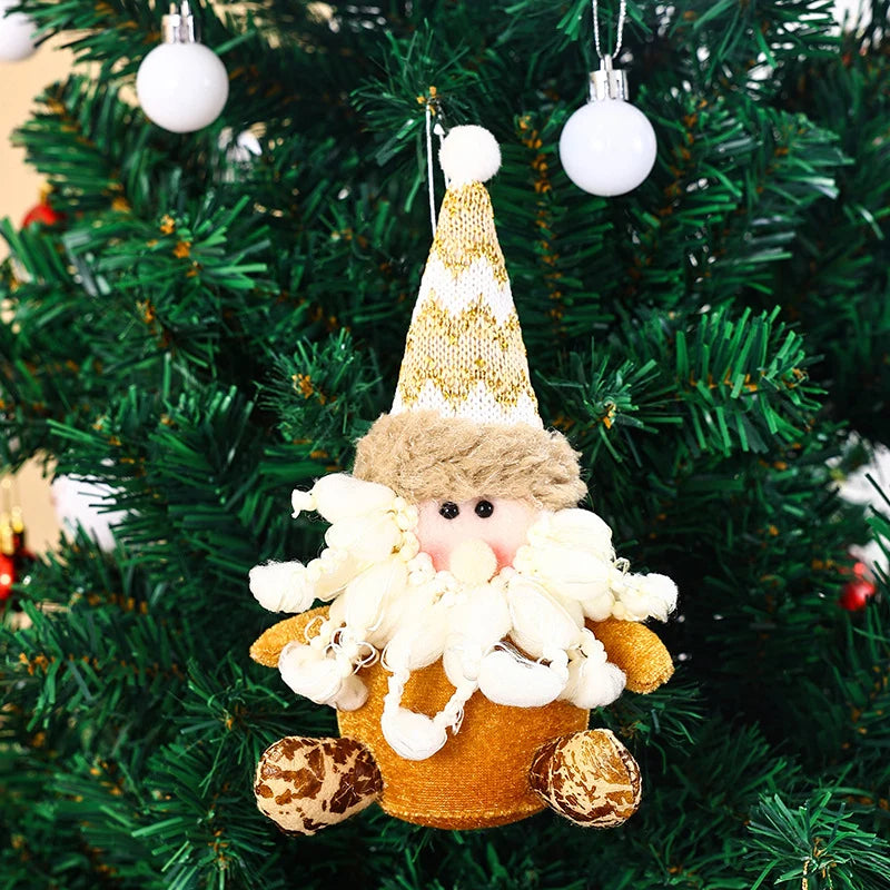 Christmas Tree Ornament Plush Snowman Soft Fabric Hanger
