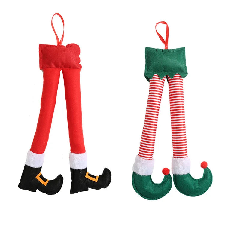 Christmas Tree Ornament Striped Fabric Easy Hang 70 cm