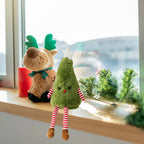 Christmas Tree Plush Figure Striped Legs Star Topper