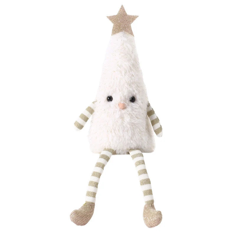 Christmas Tree Plush Figure Striped Legs Star Topper