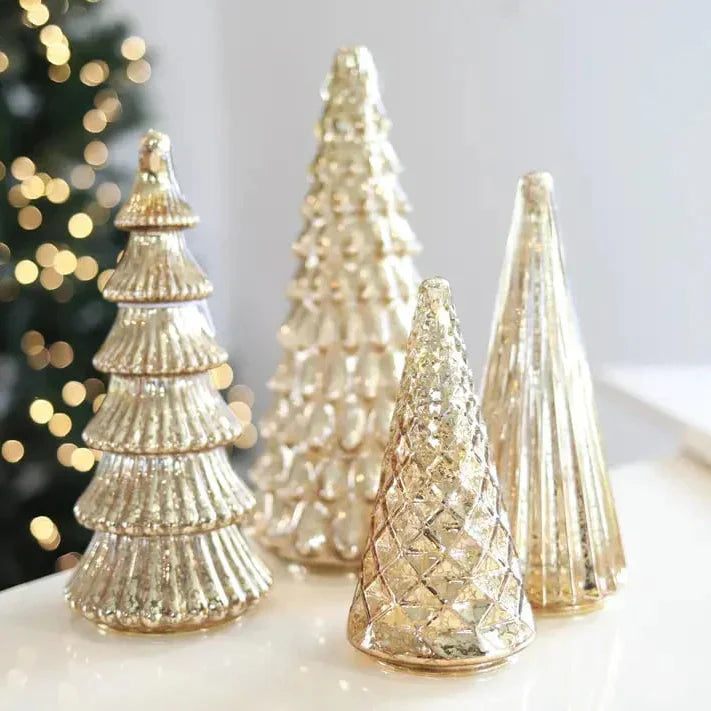 Christmas Tree Set Warm Amber LED 5-Piece Battery Operated