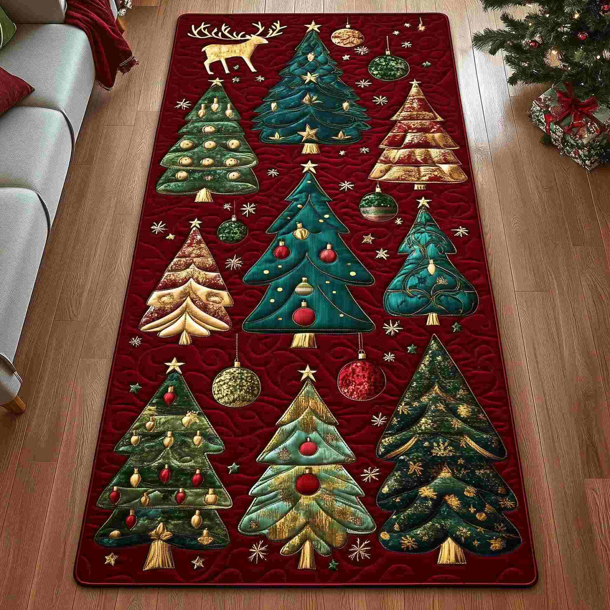 Christmas Tree Skirt Decorative Rug Multiple Sizes