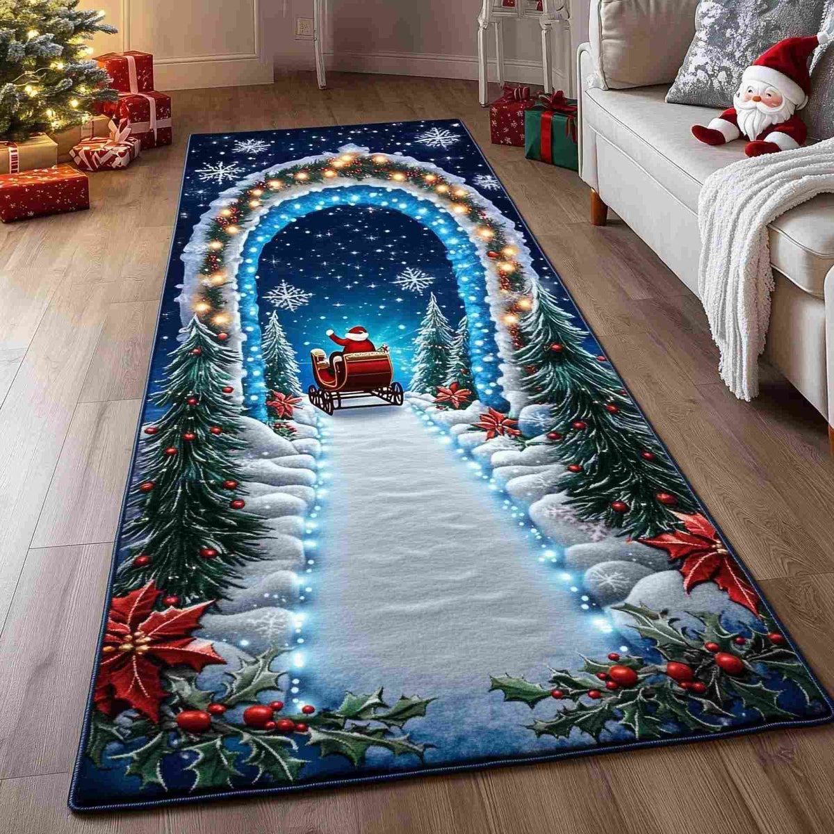 Christmas Tree Skirt Decorative Rug Multiple Sizes
