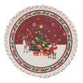 Christmas Tree Skirt Quilted Braided Cotton Conceals Cords